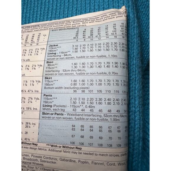 McCalls 7529 boxy blazer pants pencil skirt blouse suit 1980s pattern size 10 - Picture 5 of 5